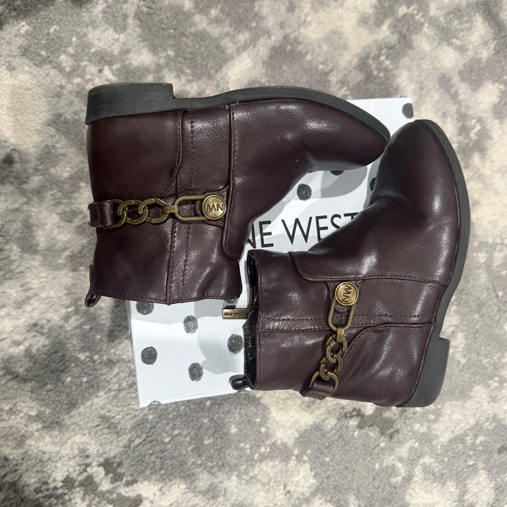 Nine West Kids Dark Brown Ankle Boots